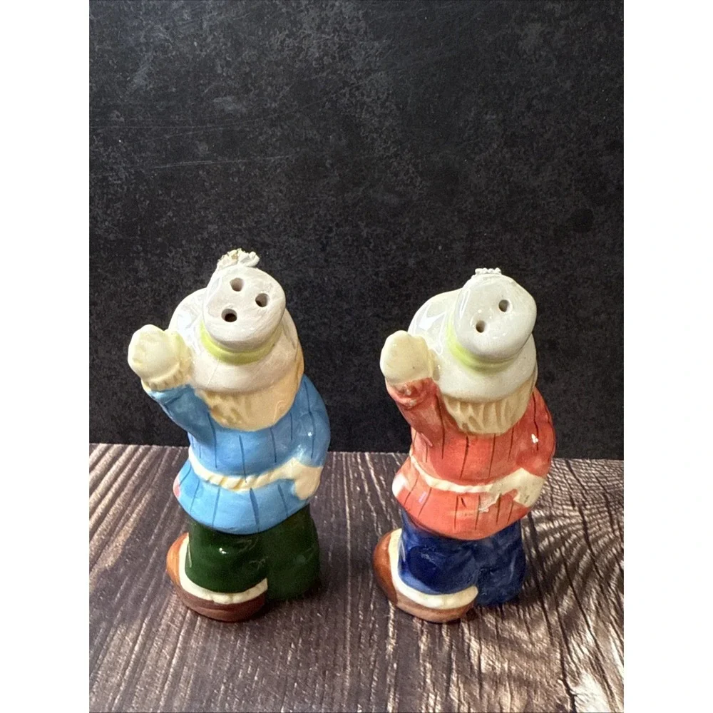 Scarecrow Salt & Pepper Shakers Fall Harvest Halloween Thanksgiving Vintage